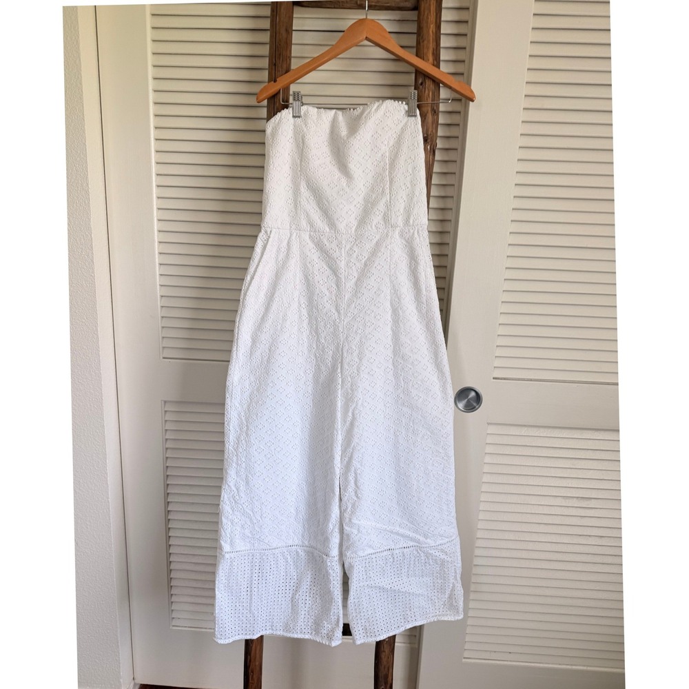 Club Monaco Eyelet Strapless Jumpsuit 4 White